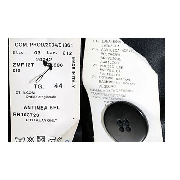 Armani Collezioni Black/White Tweed Wool Sequins Blend Blazer Size 8 w/COA - Picture 4 of 16